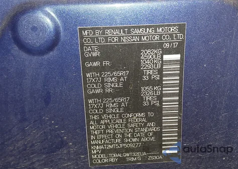 2018 Nissan Rogue Sv from USA, damaged, VIN KNMAT2MT5JP509277